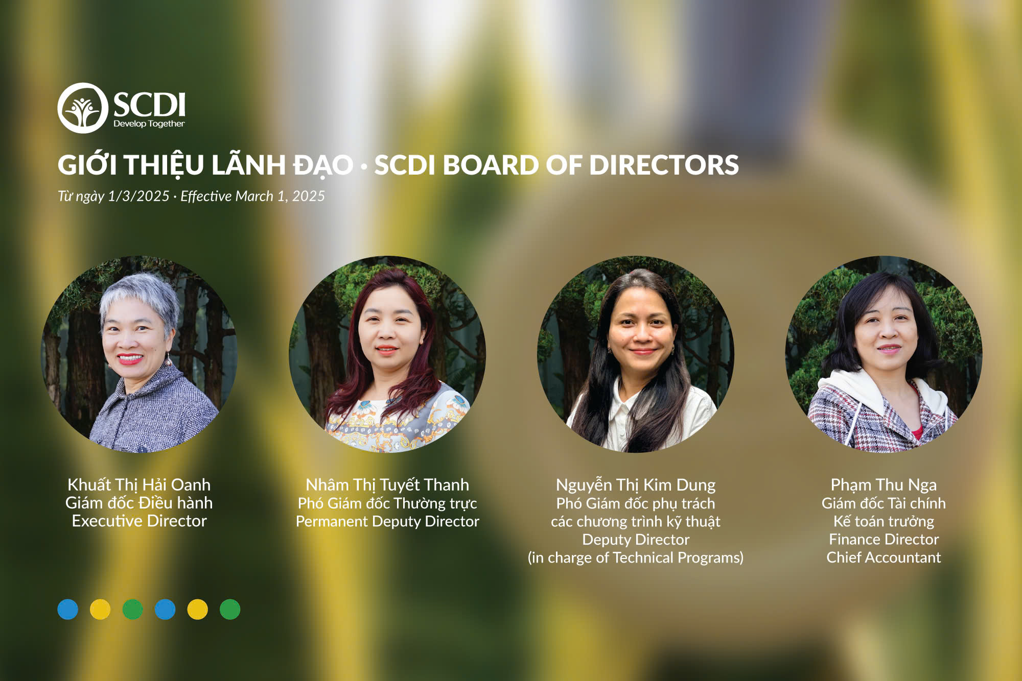 Official Announcement: Changes of SCDI Board of Directors Structure from March 2025